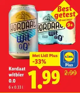 Lidl Kordaat witbier 0.0 aanbieding