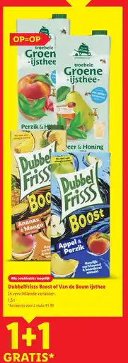 Lidl DubbelFrisss Boost of Van de Boom ijsthee aanbieding
