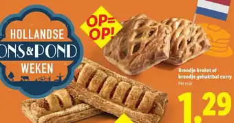 Lidl Broodje kroket of broodje gehaktbal curry aanbieding