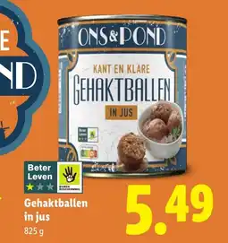 Lidl Gehaktballen in jus aanbieding