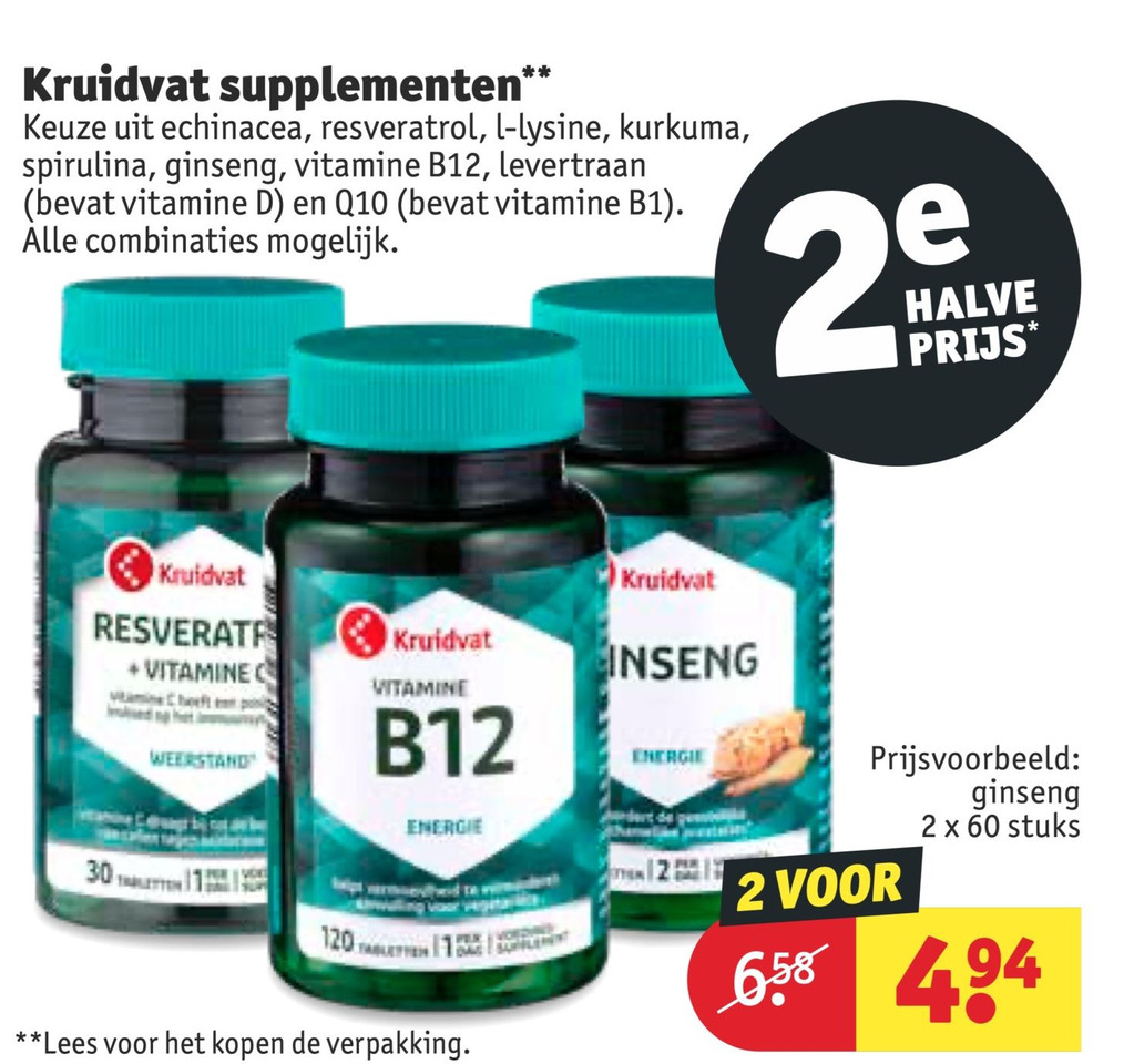 Kruidvat supplementen aanbieding bij Kruidvat