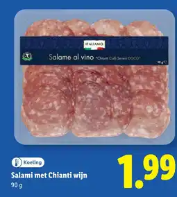 Lidl Salami met Chianti wijn aanbieding
