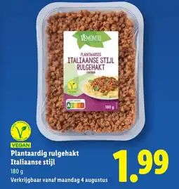 Lidl Plantaardig rulgehakt Italiaanse stijl aanbieding
