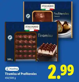 Lidl Tiramisu of Profiteroles aanbieding