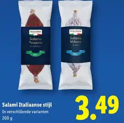 Lidl Salami Italiaanse stijl aanbieding