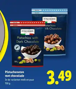 Lidl Pistachenoten met chocolade aanbieding