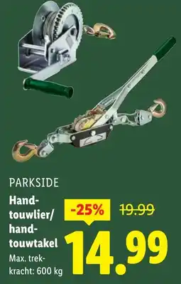 Lidl PARKSIDE Hand touwlier/ hand touwtakel aanbieding