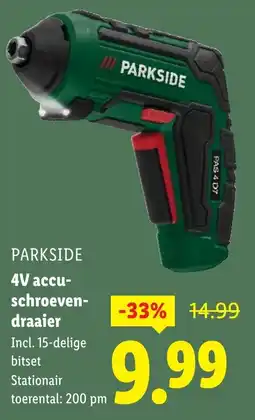 Lidl PARKSIDE 4V accu schroeven draaier aanbieding