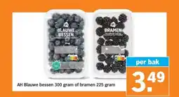 Albert Heijn AH Blauwe bessen 300 gram of bramen 225 gram aanbieding
