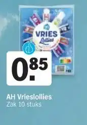 Albert Heijn AH Vrieslollies Zak 10 stuks aanbieding