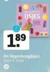 Albert Heijn AH Regenboogijsjes Doos 8 stuks aanbieding