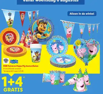 Lidl PAW Patrol en Peppa Pig feestartikelen aanbieding