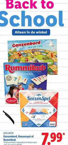 Lidl Ganzenbord, Keezenspel of Rummikub aanbieding