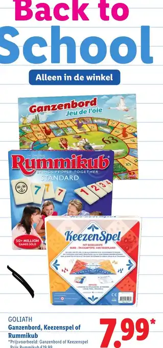 Lidl Ganzenbord, Keezenspel of Rummikub aanbieding