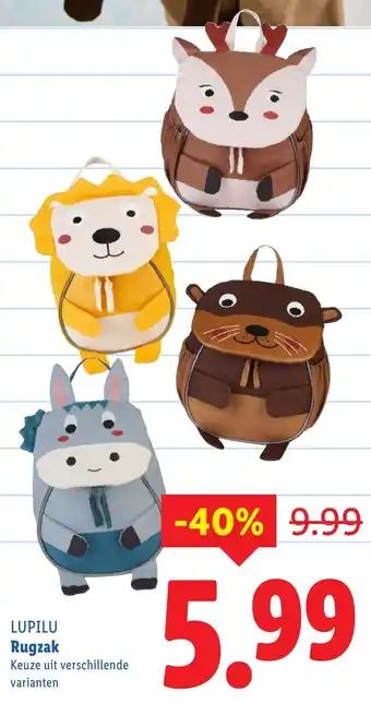 Lidl LUPILU Rugzak aanbieding