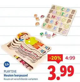 Lidl PLAYTIVE Houten leerpuzzel aanbieding