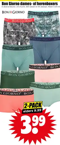 Dirk Bon Giorno dames of herenboxers aanbieding