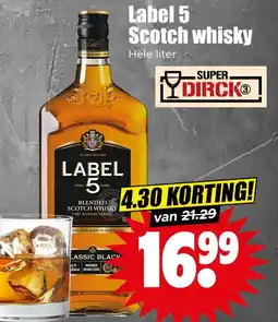 Dirk Label 5 Scotch whisky aanbieding