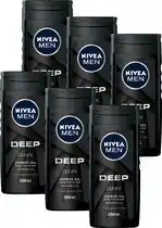 Bol.com NIVEA MEN DEEP Clean Shower Gel - 3-in-1 Douchegel - Shampoo - Voordeelverpakking - 6 x 250 ml aanbieding