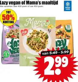 Dirk Lazy vegan of Mama's maaltijd aanbieding