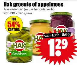 Dirk Hak groente of appelmoes aanbieding