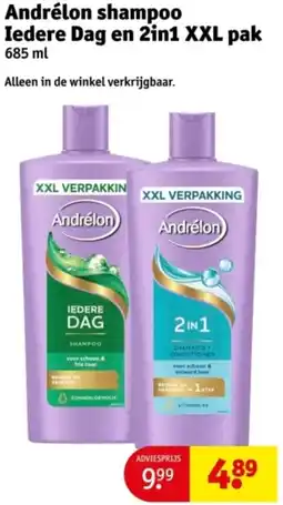 Kruidvat Andrélon shampoo Iedere Dag en 2in1 XXL pak aanbieding