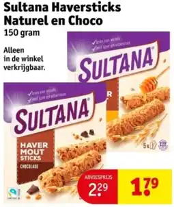Kruidvat Sultana Haversticks Naturel en Choco aanbieding