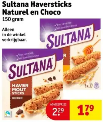 Kruidvat Sultana Haversticks Naturel en Choco aanbieding