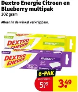 Kruidvat Dextro Energie Citroen en Blueberry multipak aanbieding
