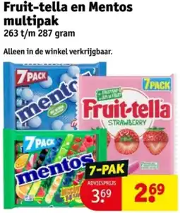 Kruidvat Fruit-tella en Mentos multipak aanbieding