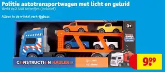 Kruidvat Politie autotransportwagen met licht en geluid aanbieding