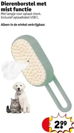 Kruidvat Dierenborstel met mist functie aanbieding