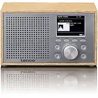 Bol.com Lenco DAR-017WH - Compacte en stijlvolle DAB+/FM radio met Bluetooth en houten behuizing - Eikenhout aanbieding