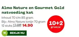 Welkoop Almo Nature en Gourmet Gold natvoeding kat aanbieding