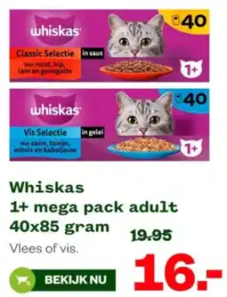 Welkoop Whiskas 1+ mega pack adult aanbieding