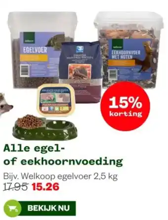 Welkoop Alle egel of eekhoornvoeding aanbieding