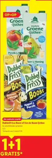 Lidl DubbelFrisss Boost of Van de Boom ijsthee aanbieding