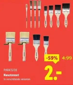 Lidl Kwastenset aanbieding