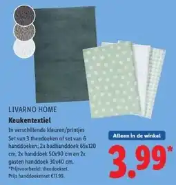Lidl Keukentextiel In verschillende kleuren/printjes aanbieding