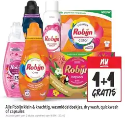 Jumbo Alle Robijn klein & krachtig, wasmiddeldoekjes, dry wash, quickwash of capsules aanbieding