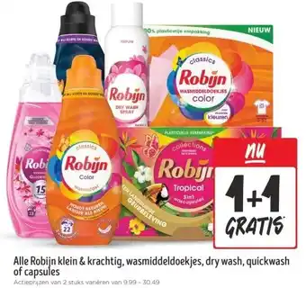 Jumbo Alle Robijn klein & krachtig, wasmiddeldoekjes, dry wash, quickwash of capsules aanbieding