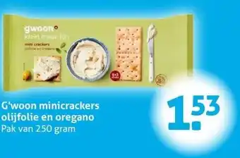 Hoogvliet G'woon minicrackers olijfolie en oregano aanbieding