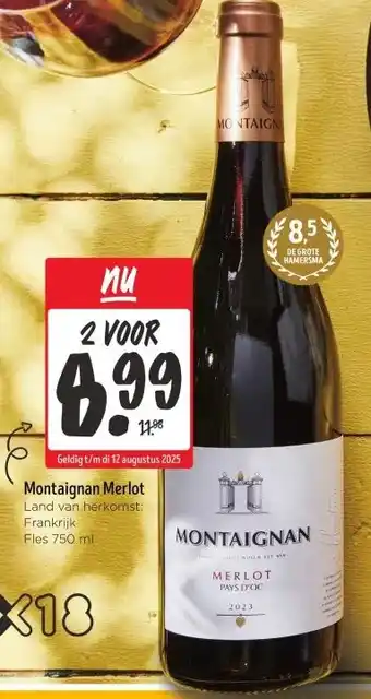 Jumbo Montaignan Merlot aanbieding
