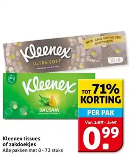 Hoogvliet Kleenex tissues of zakdoekjes aanbieding