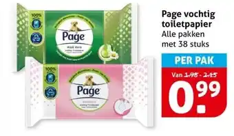 Hoogvliet Page vochtig toiletpapier aanbieding