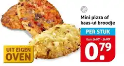 Hoogvliet Mini pizza of kaas-ui broodje aanbieding