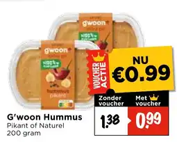 Vomar Voordeelmarkt G'woon Hummus aanbieding