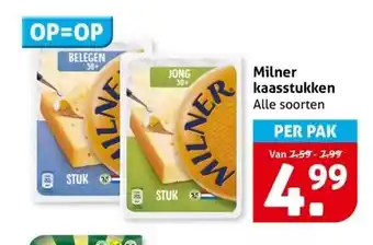 Hoogvliet Milner kaasstukken aanbieding