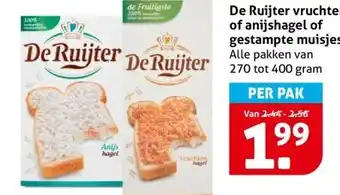 Hoogvliet De Ruijter vruchten-, of anijshagel of gestampte muisjes aanbieding