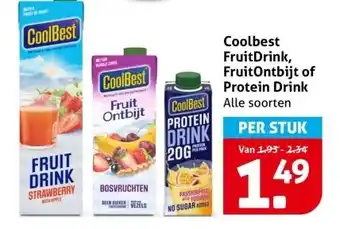 Hoogvliet Coolbest FruitDrink, Fruit Ontbijt of Protein Drink aanbieding